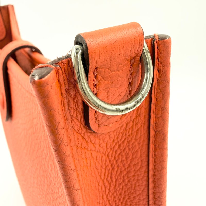 Hermes - 9T火焰橘TC銀釦╻Mini Evelyne 斜背包-29