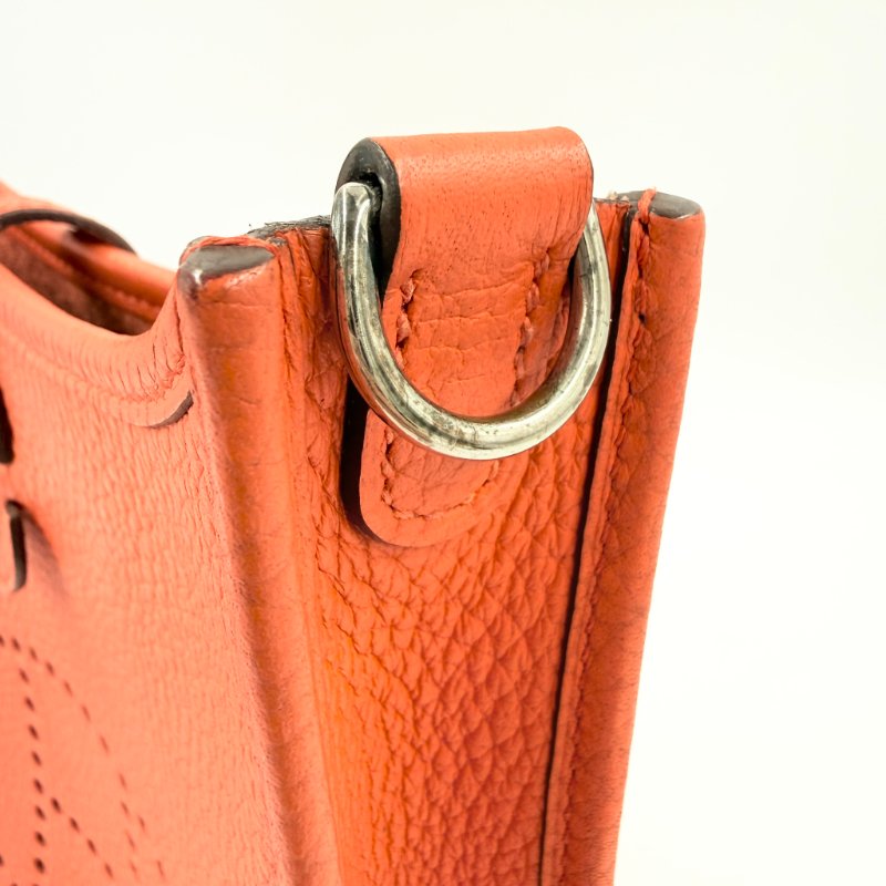 Hermes - 9T火焰橘TC銀釦╻Mini Evelyne 斜背包-30