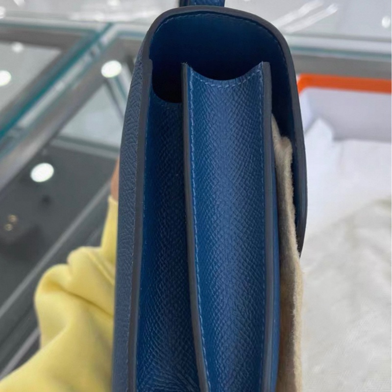HERMES愛馬仕 Constance 19 D刻19年康康藍色金扣五金帶膜成色非常好-4