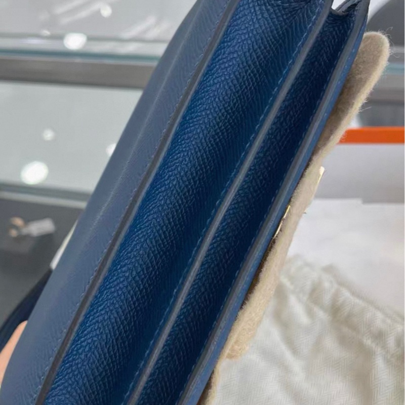 HERMES愛馬仕 Constance 19 D刻19年康康藍色金扣五金帶膜成色非常好-6