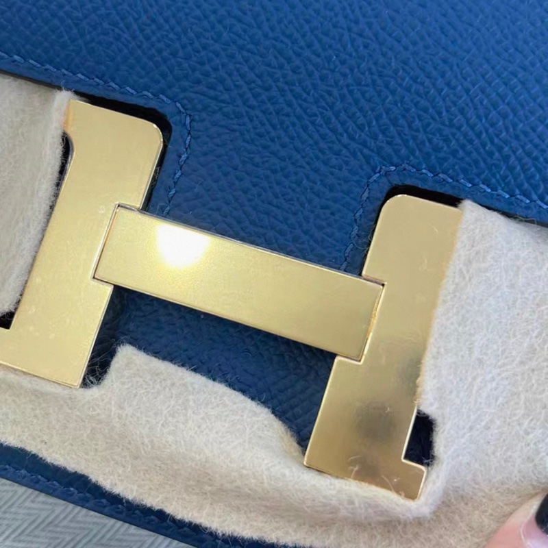 HERMES愛馬仕 Constance 19 D刻19年康康藍色金扣五金帶膜成色非常好-8