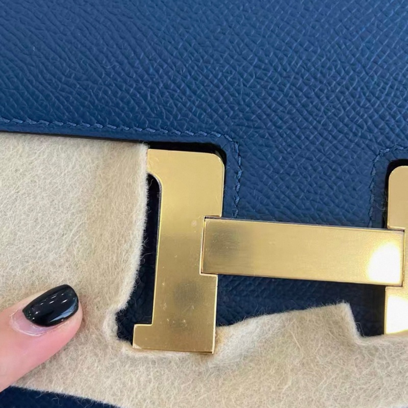 HERMES愛馬仕 Constance 19 D刻19年康康藍色金扣五金帶膜成色非常好-10