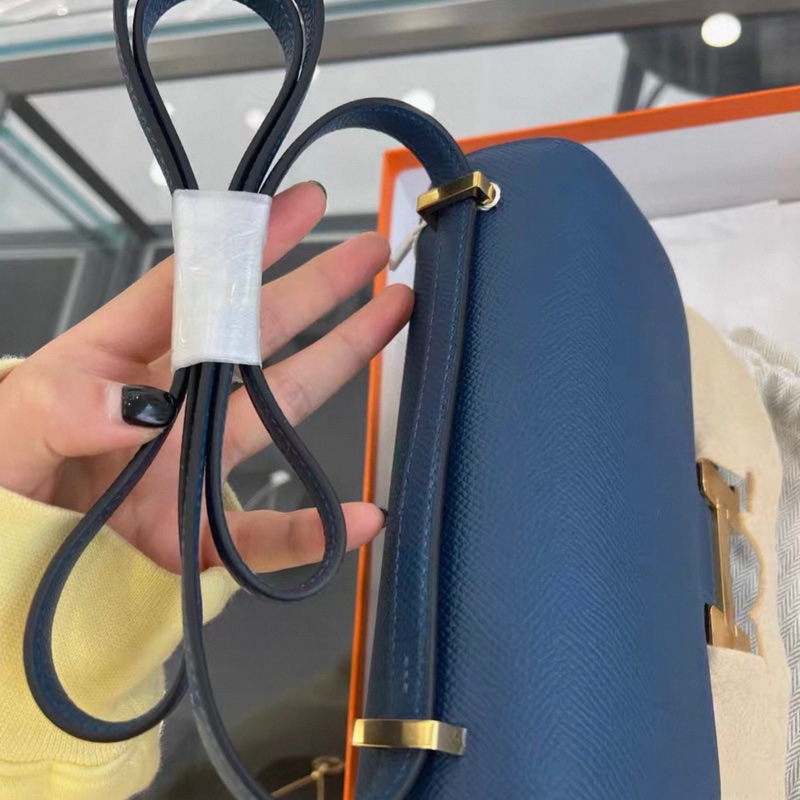 HERMES愛馬仕 Constance 19 D刻19年康康藍色金扣五金帶膜成色非常好-11