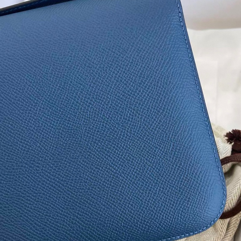 HERMES愛馬仕 Constance 19 D刻19年康康藍色金扣五金帶膜成色非常好-12