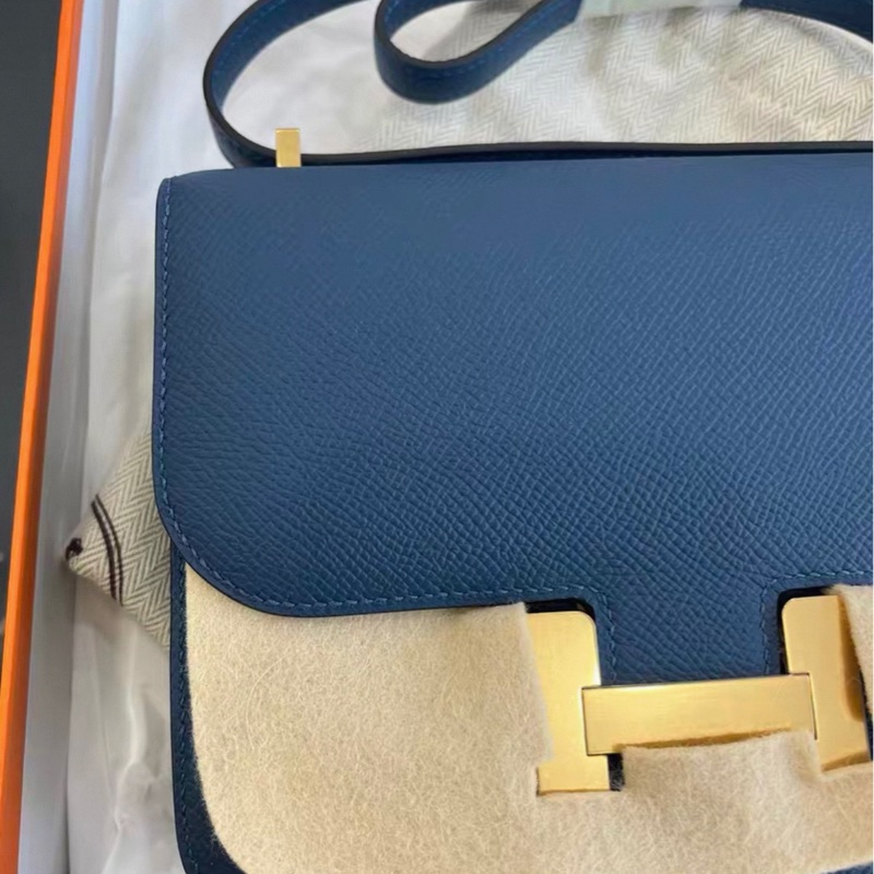 HERMES愛馬仕 Constance 19 D刻19年康康藍色金扣五金帶膜成色非常好-13