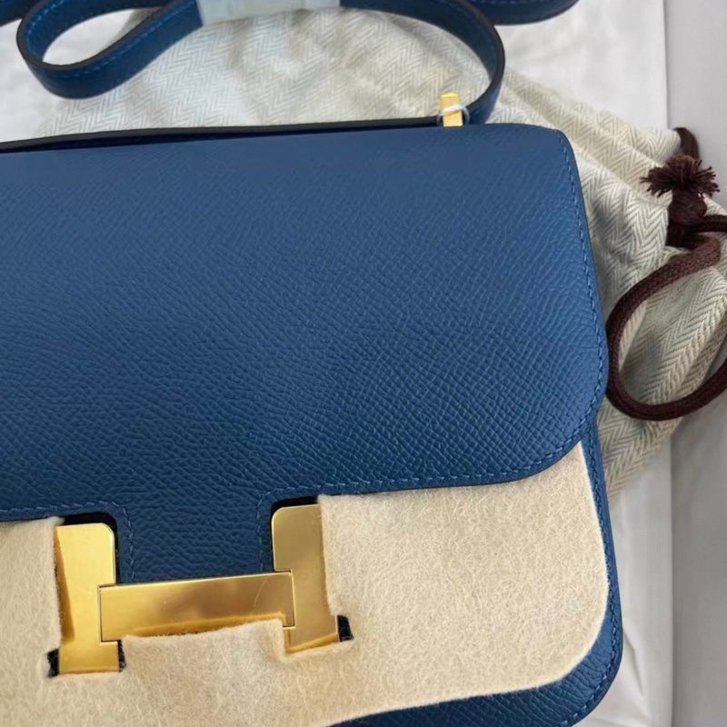 HERMES愛馬仕 Constance 19 D刻19年康康藍色金扣五金帶膜成色非常好-15