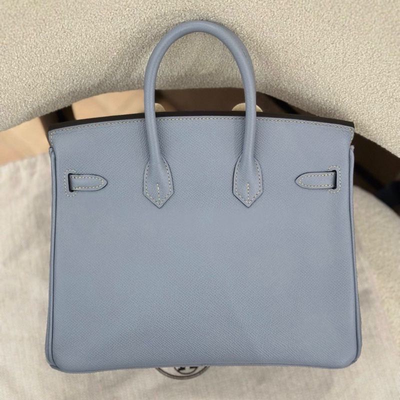 Hermes愛馬仕 Birkin25 J7亞麻藍 金扣 epsom皮 P刻 閒置未使用-1
