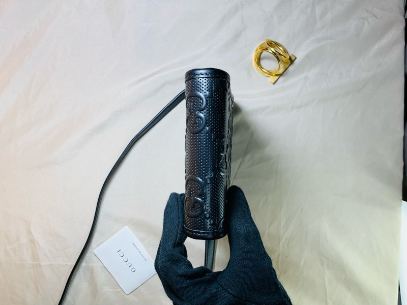 ✨近新閒置 Gucci 古馳 新款大老花牛皮壓紋手機包 肩背包 斜背包-7