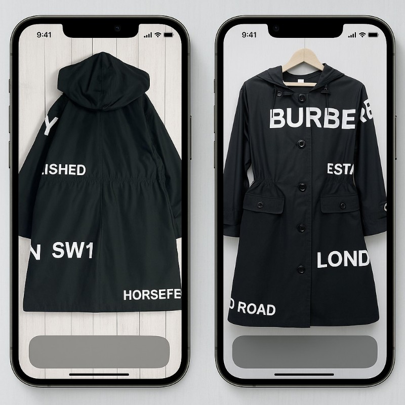 BURBERRY 黑白時尚風衣-2