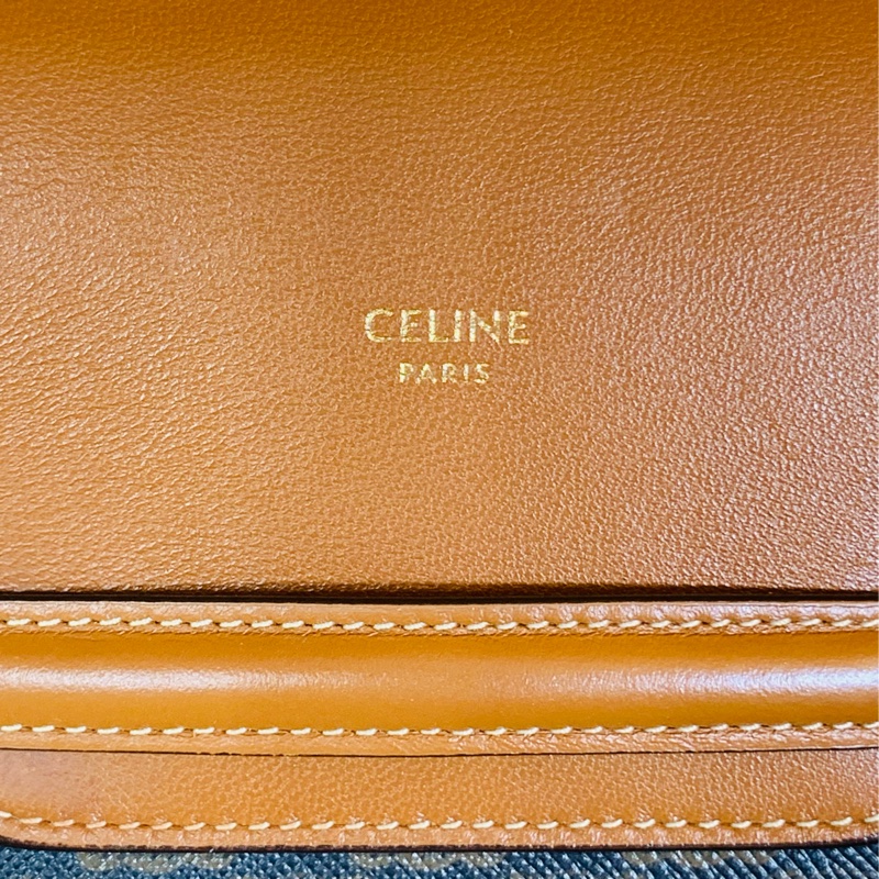 ✨近新閒置 Celine 詩琳 焦糖棕滿版老花手機包 斜背小包-2