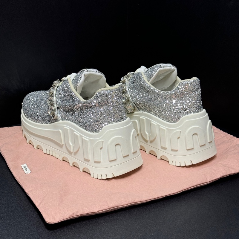 （全新品🎁） Miu Miu 專櫃最新 明星同款 閃片布運動鞋 專櫃38000！-2