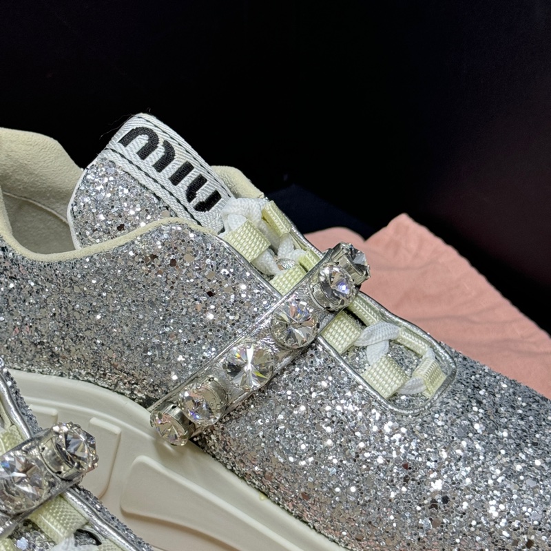 （全新品🎁） Miu Miu 專櫃最新 明星同款 閃片布運動鞋 專櫃38000！-7