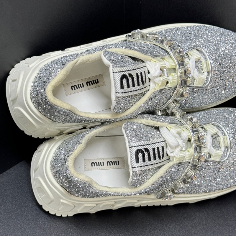 （全新品🎁） Miu Miu 專櫃最新 明星同款 閃片布運動鞋 專櫃38000！-8