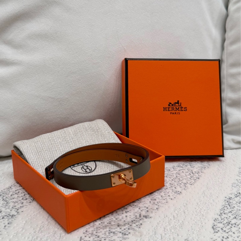 HERMES Mini Kelly Double Tour手環 大象灰-0