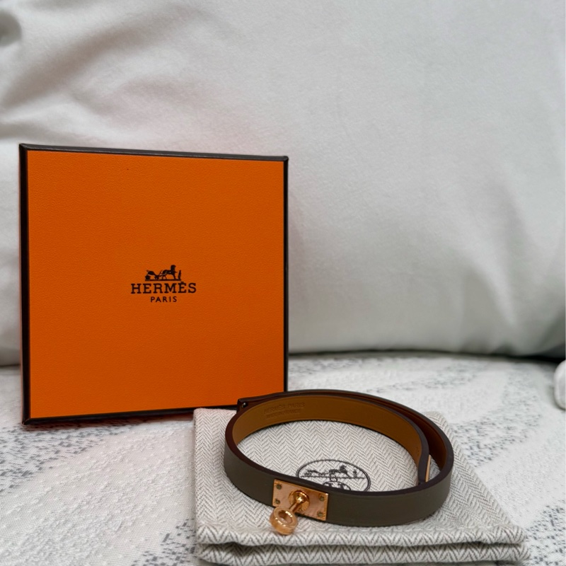 HERMES Mini Kelly Double Tour手環 大象灰-2