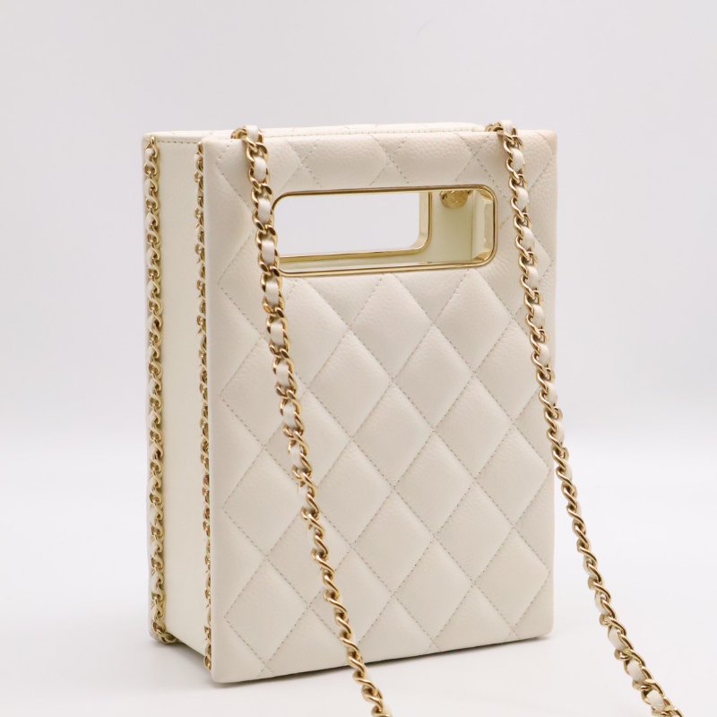 CHANEL 22S盒子晚宴包 - 白金-1