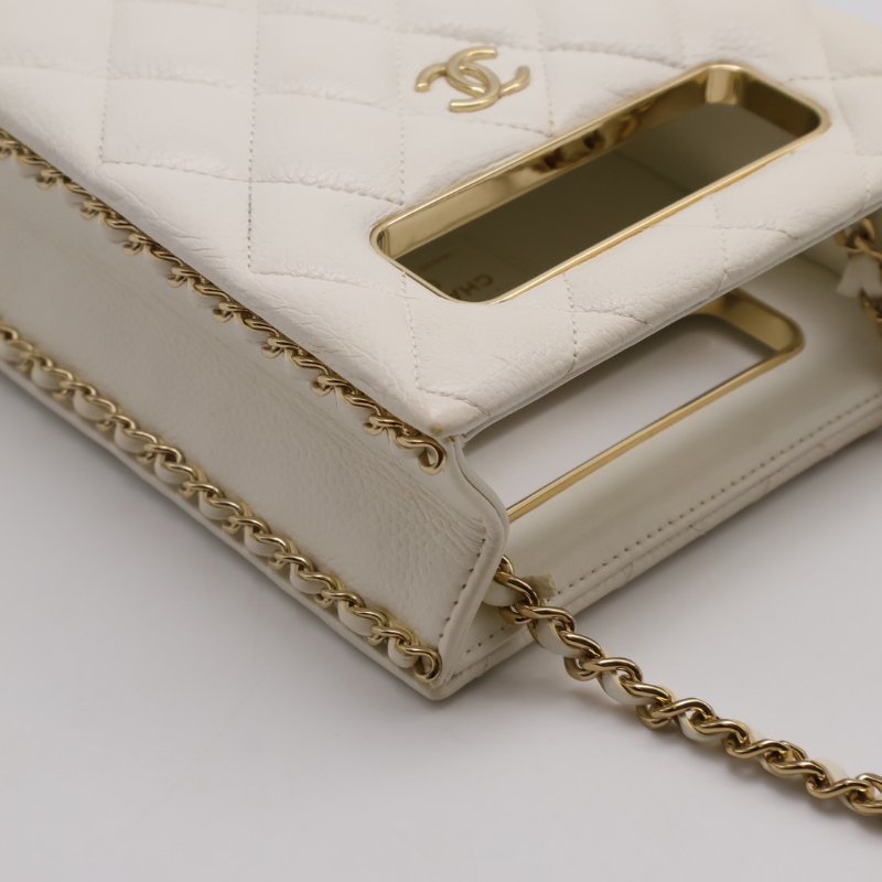 CHANEL 22S盒子晚宴包 - 白金-4