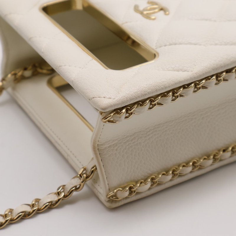 CHANEL 22S盒子晚宴包 - 白金-5