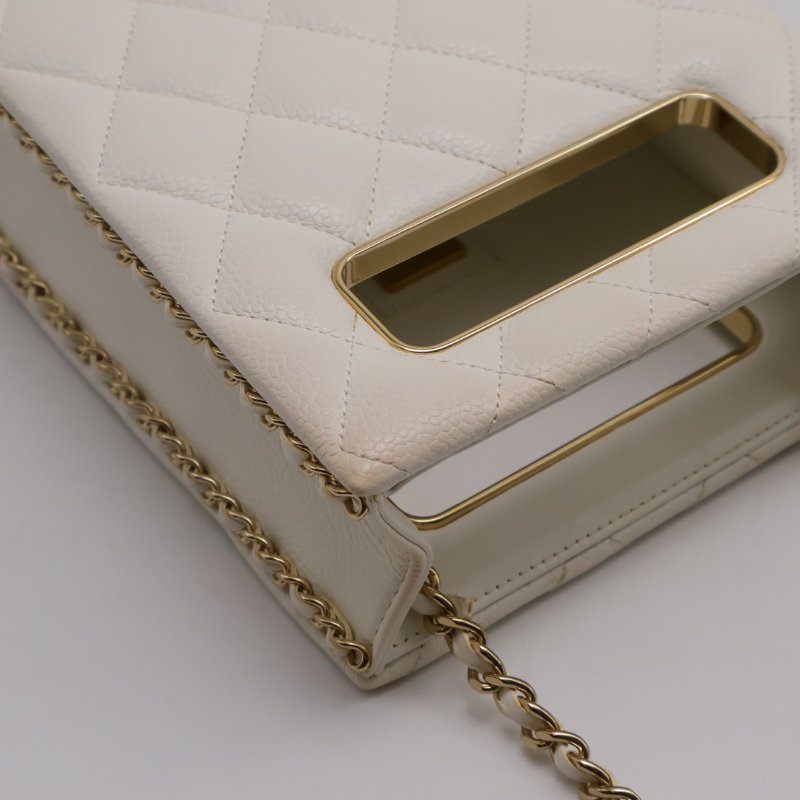 CHANEL 22S盒子晚宴包 - 白金-7