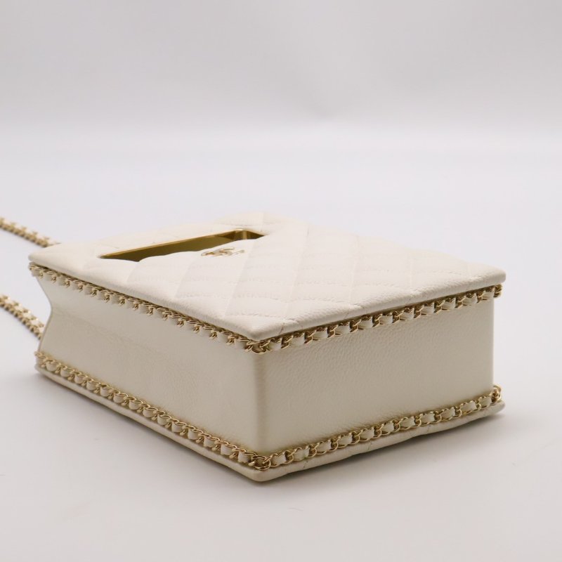 CHANEL 22S盒子晚宴包 - 白金-9