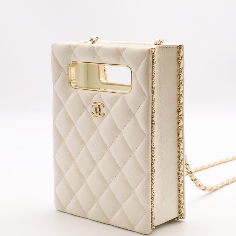 CHANEL 22S盒子晚宴包 - 白金-11