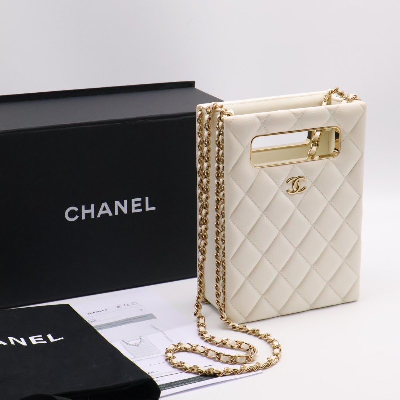 CHANEL 22S盒子晚宴包 - 白金-13