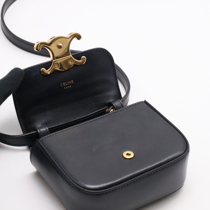CELINE 凱旋釦Mini box - 黑金-3