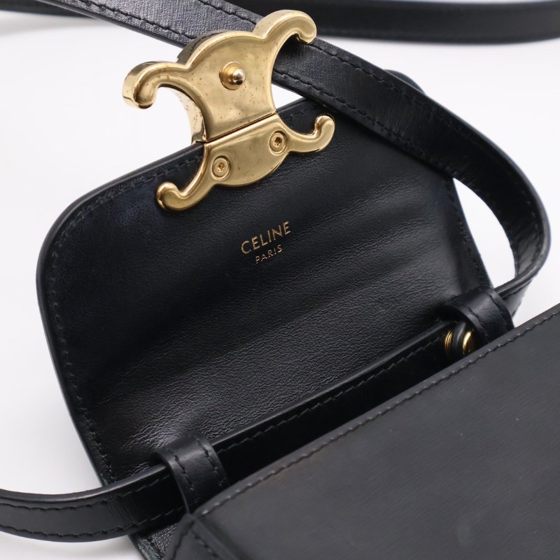 CELINE 凱旋釦Mini box - 黑金-4