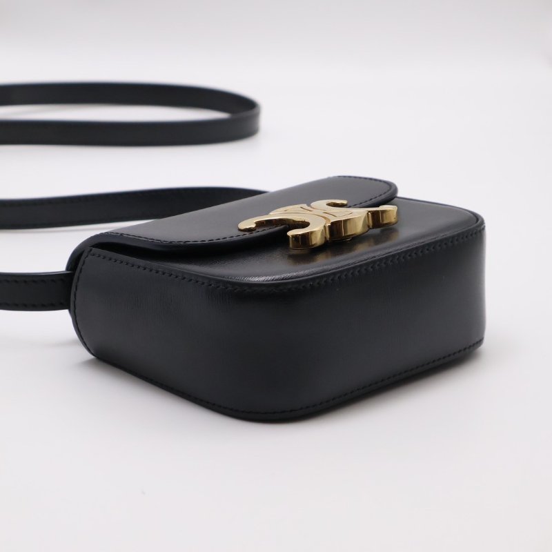 CELINE 凱旋釦Mini box - 黑金-7