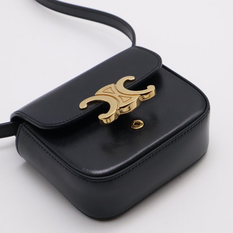 CELINE 凱旋釦Mini box - 黑金-8