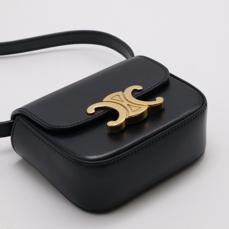 CELINE 凱旋釦Mini box - 黑金-9