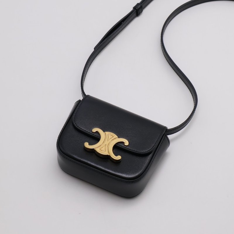 CELINE 凱旋釦Mini box - 黑金-10