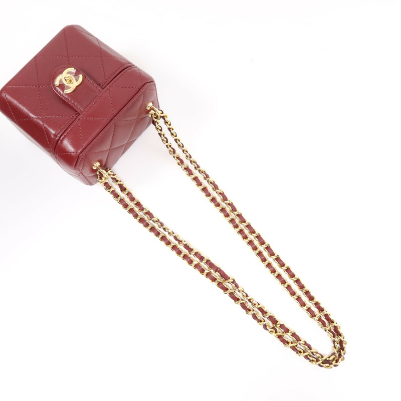 CHANEL 羊皮皮革Mini Vanity Case金扣鏈帶肩背袋-8