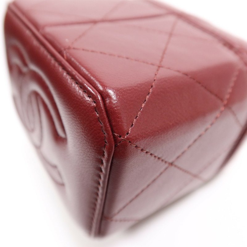 CHANEL 羊皮皮革Mini Vanity Case金扣鏈帶肩背袋-12