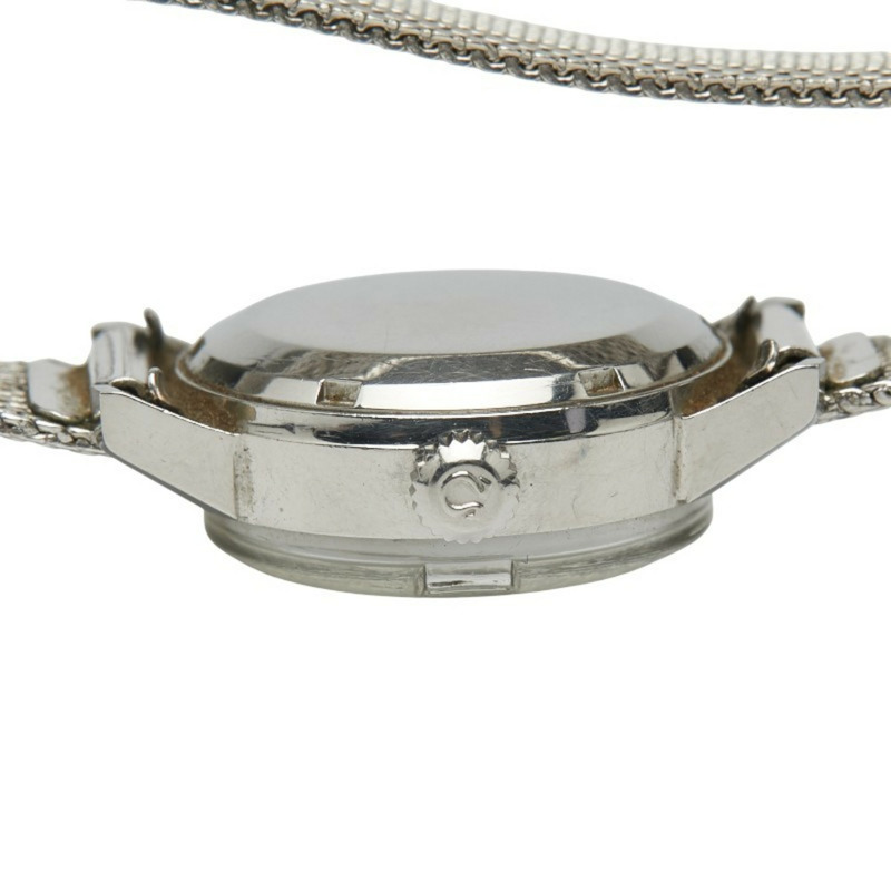 歐米茄日內瓦自動腕錶,銀色錶盤,不鏽鋼錶帶(非原廠),女士適用-4