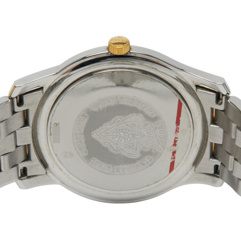 Gucci 5500XL 石英手錶,白色錶盤,不鏽鋼,鍍層,男士-3