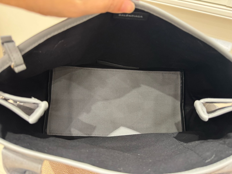 BALENCIAGA Navy Cabas S 手提 托特包 帆布 灰色-9