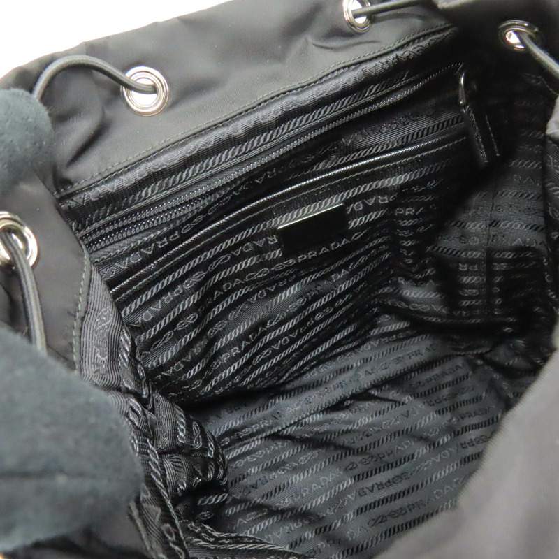 黑色尼龍 Re-Nylon 後背包 銀扣 1BZ070【PRADA 普拉達】 1BZ070-4