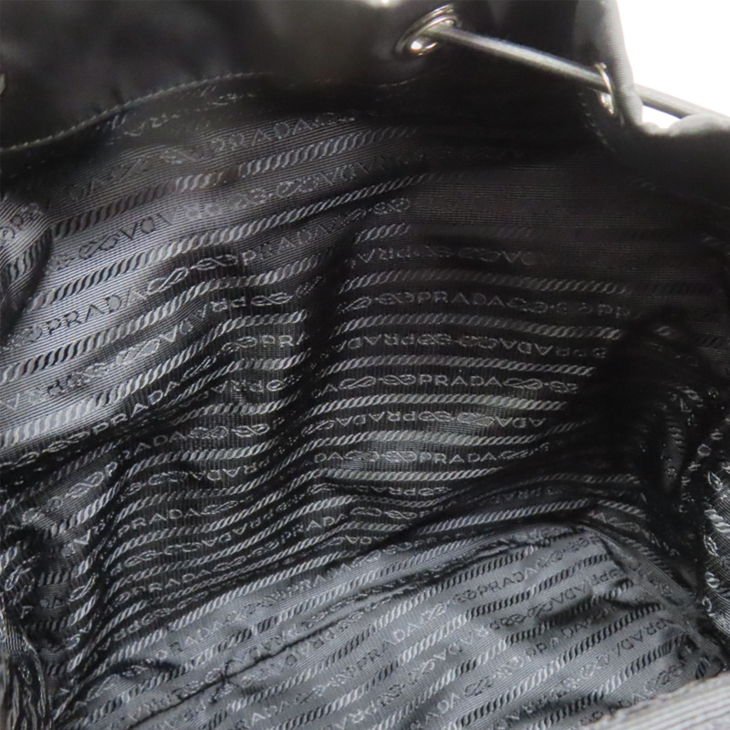 黑色尼龍 Re-Nylon 後背包 銀扣 1BZ070【PRADA 普拉達】 1BZ070-5