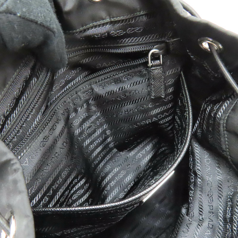 黑色尼龍 Re-Nylon 後背包 銀扣 1BZ070【PRADA 普拉達】 1BZ070-6