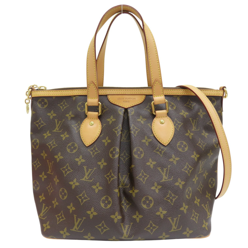 棕色 原花帆布 Palermo PM 兩用包【LOUIS VUITTON LV 路易威登】 M40145-0