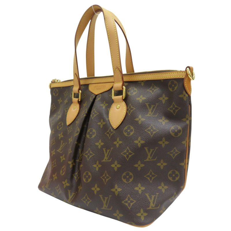 棕色 原花帆布 Palermo PM 兩用包【LOUIS VUITTON LV 路易威登】 M40145-2