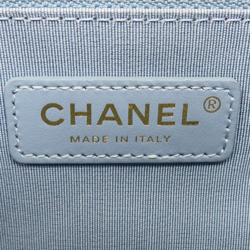 藍色 麂皮 鍊帶 肩背包 無卡【CHANEL 香奈兒】-7