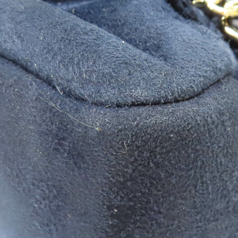 藍色 麂皮 鍊帶 肩背包 無卡【CHANEL 香奈兒】-16