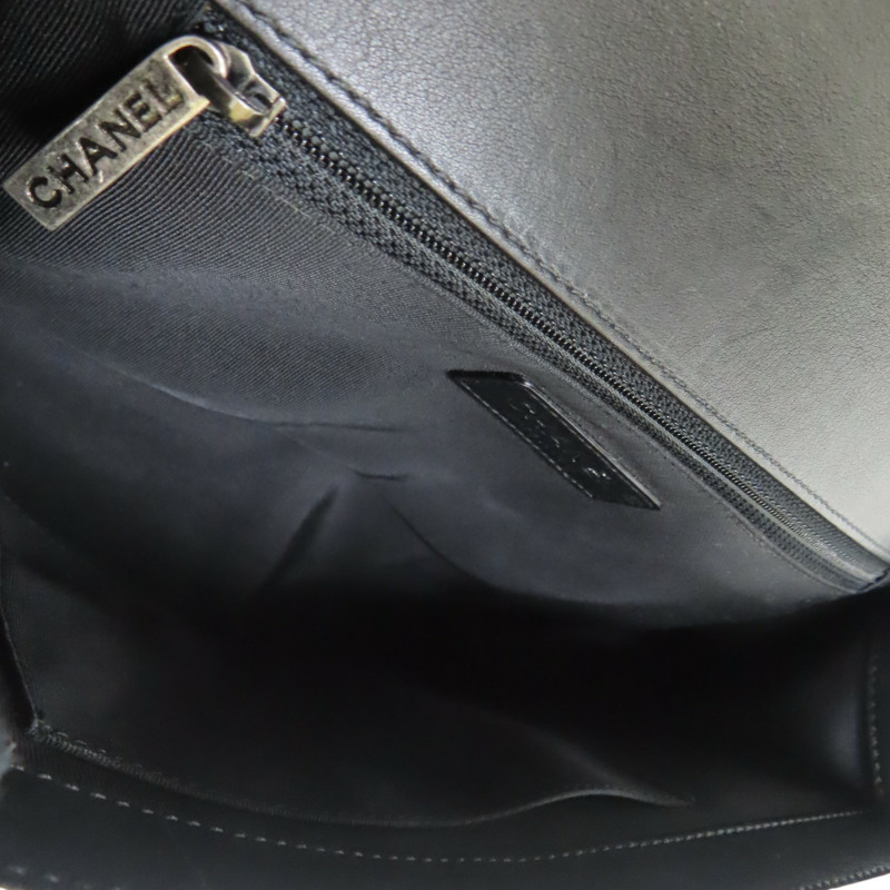 黑色 山型紋 牛皮 Boy28 肩背包 (無卡)【CHANEL 香奈兒】 A92193-4