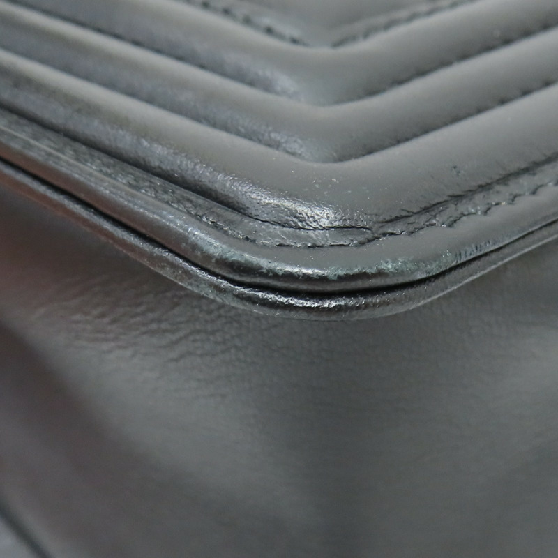 黑色 山型紋 牛皮 Boy28 肩背包 (無卡)【CHANEL 香奈兒】 A92193-17