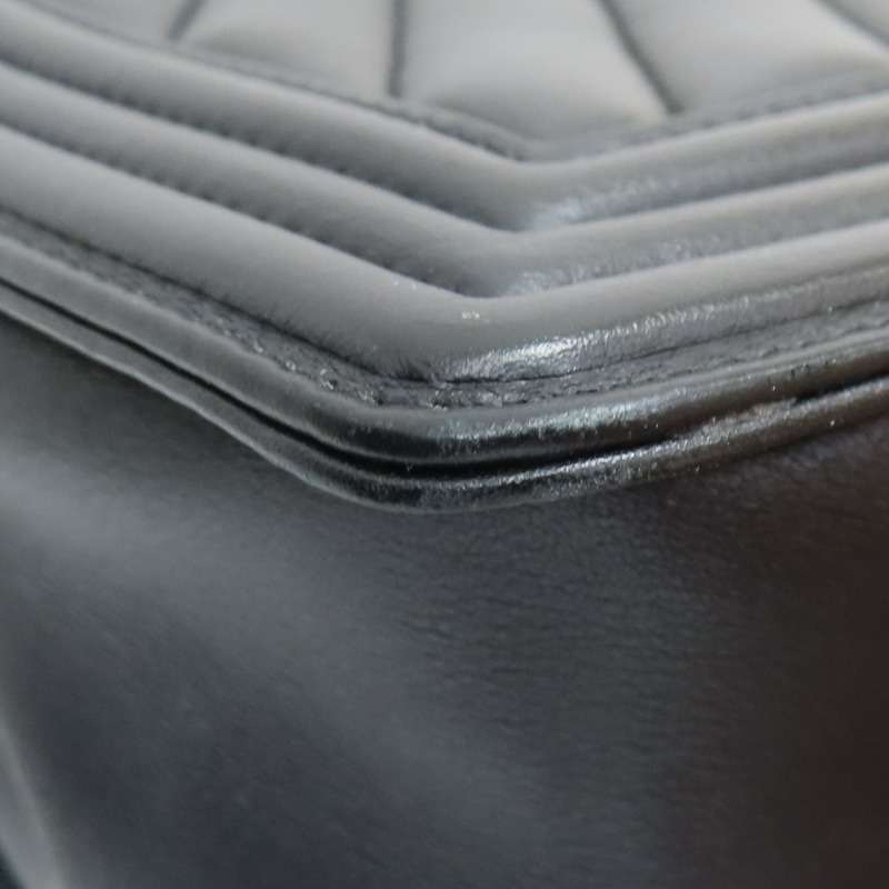 黑色 山型紋 牛皮 Boy28 肩背包 (無卡)【CHANEL 香奈兒】 A92193-18