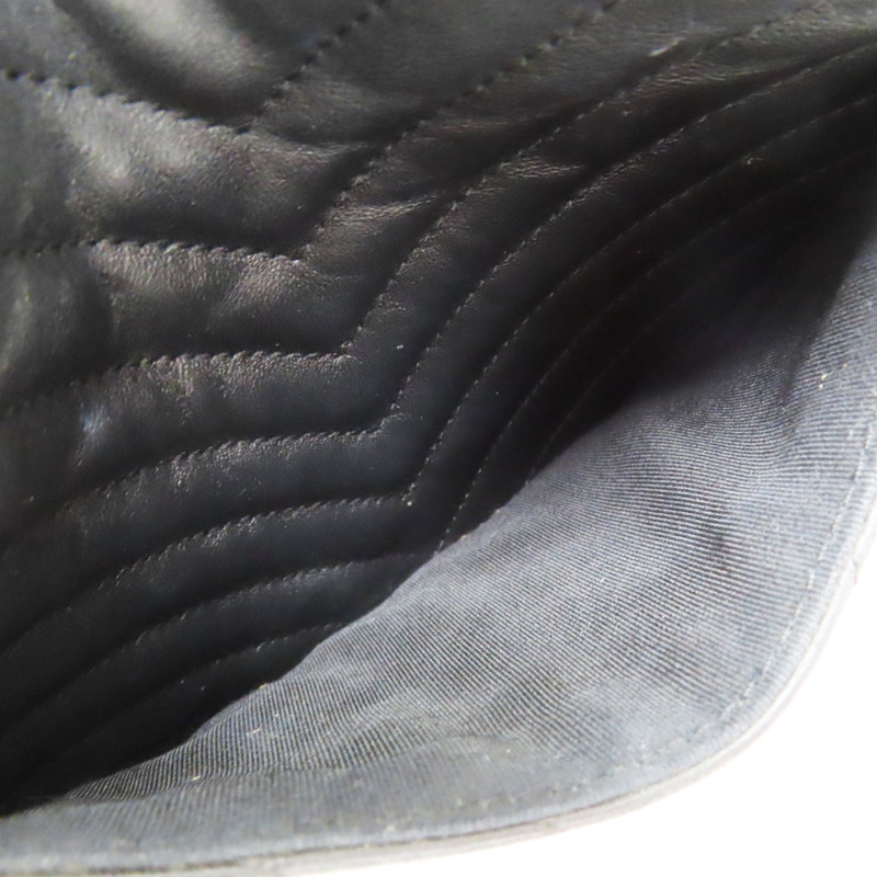 黑色 山羊皮 山型紋 手拿包【CHANEL 香奈兒】-6