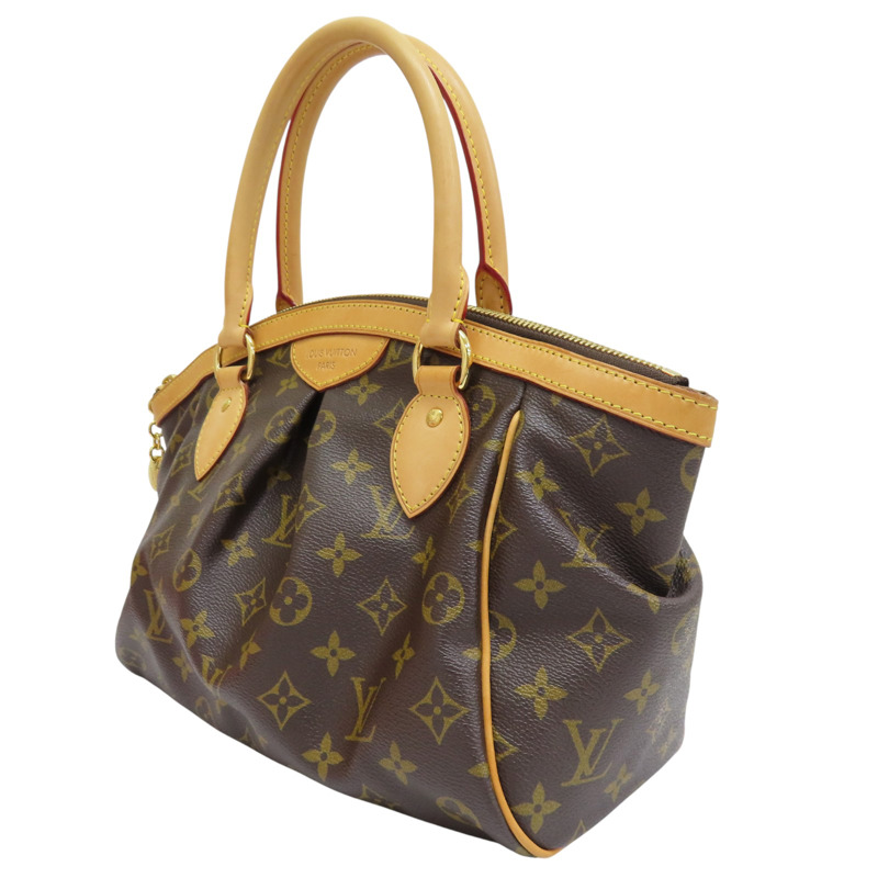 棕色 原花 PVC塗層帆布 Tivoli PM 肩背包【LOUIS VUITTON LV 路易威登】 M40143-2