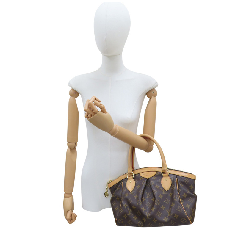 棕色 原花 PVC塗層帆布 Tivoli PM 肩背包【LOUIS VUITTON LV 路易威登】 M40143-7